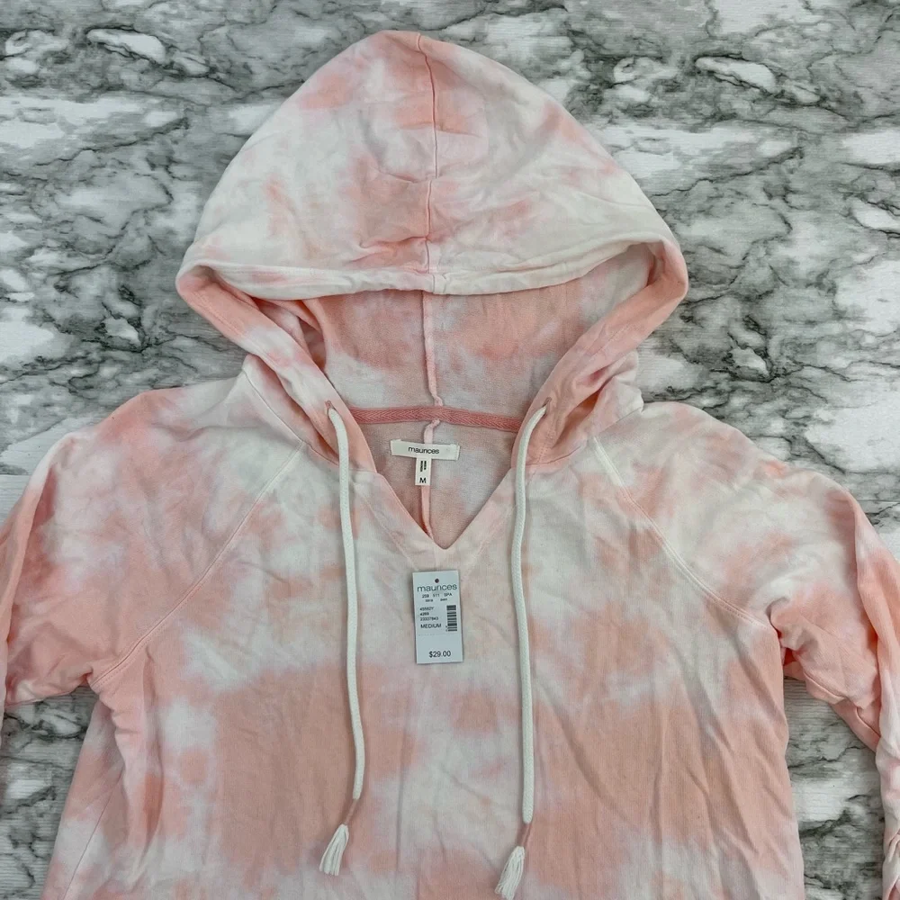 NWT Maurice’s Pink Tie-Dye Hooded Top - Picture 5 of 9